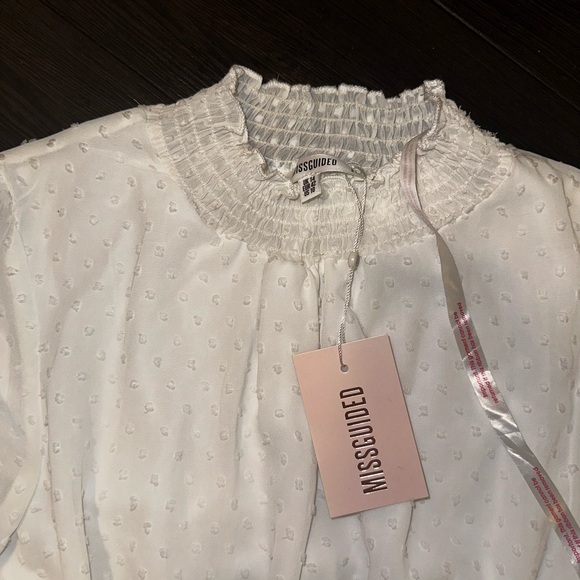 MISGUIDED // White Long Sleeve Dress - Picture 3 of 5